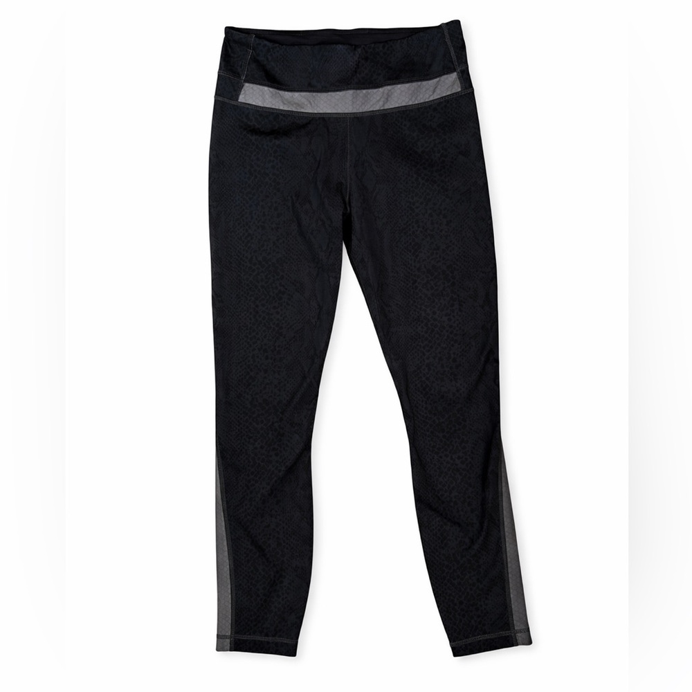 Lululemon Size 6 Black Leggings with Reflective Side Panel